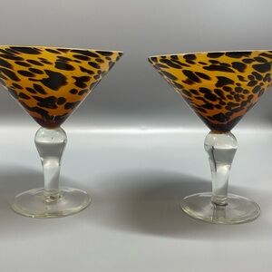 Leopard martini glasses set of two